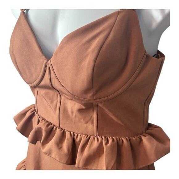 Revelry Sloan Bodice Tiered Mini Dress - Rust Size 12 - Picture 6 of 11